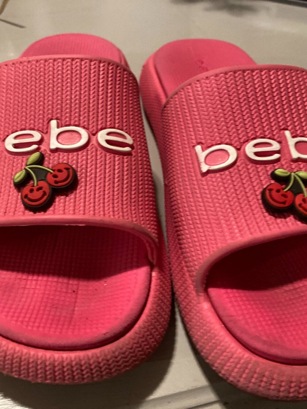 Bebe Pink Slide Sandels Sz 9 Adorable.